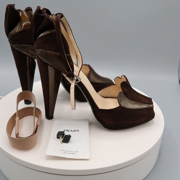 Prada Fan Ruffle Heels - Picture 4 of 10